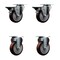 Service Caster 4'' Maroon Poly Wheel Swivel Top Plate Caster Set with 2 Posi Brakes 2 Rigid, 4PK SCC-20S414-PPUB-MRN-PLB-2-R-2 - alternate 1